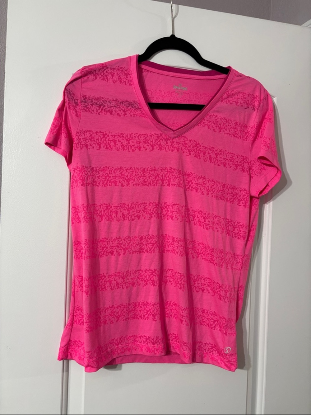 Spalding Women's Hot Pink V-Neck Short Sleeve Tee